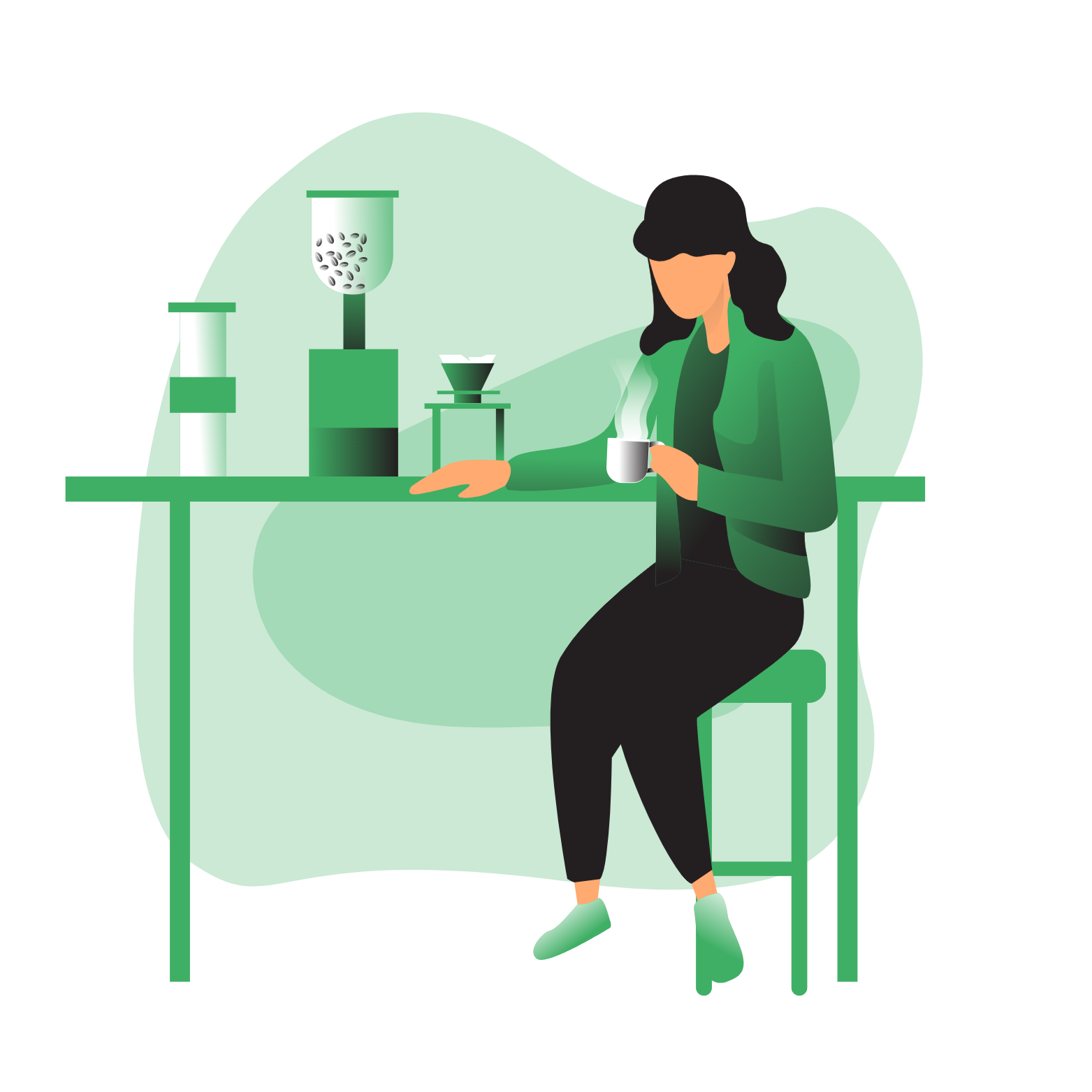 Ilustração pausa para alimentação